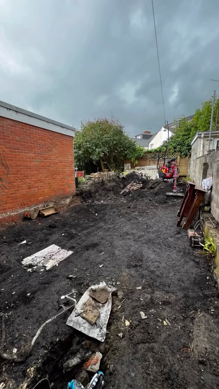 Rear garden excavated ready for the extension